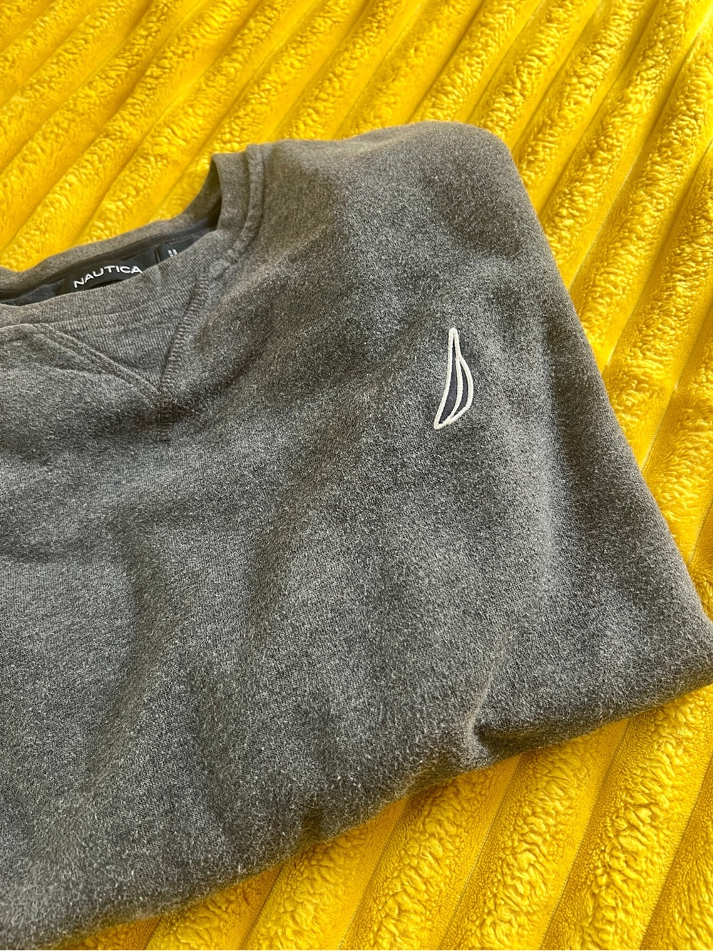 Nautica Charcoal Gray Crewneck Sweatshirt with Sail Logo